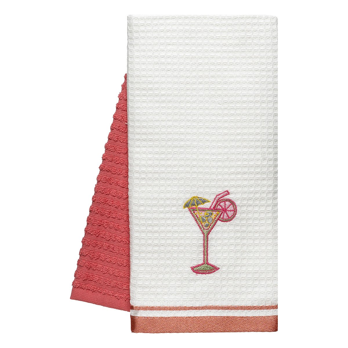 8807 Beauty Home Ποτηρόπανα σετ 2τμχ Cocktail Art 8807 40x60 Ροδακινί - Image 1