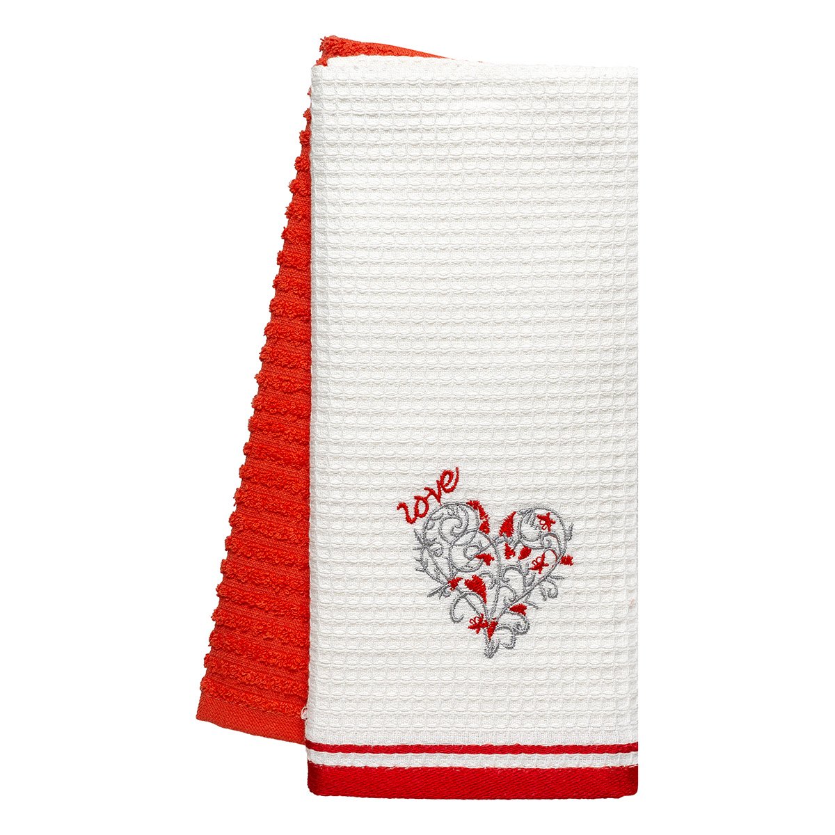 8808 Beauty Home Ποτηρόπανα σετ 2τμχ Love Art 8808 40x60 Κόκκινο - Image 1