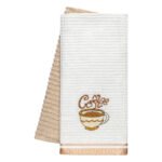 Beauty Home Ποτηρόπανα σετ 2τμχ Coffe Art 8810 40x60 Μπεζ