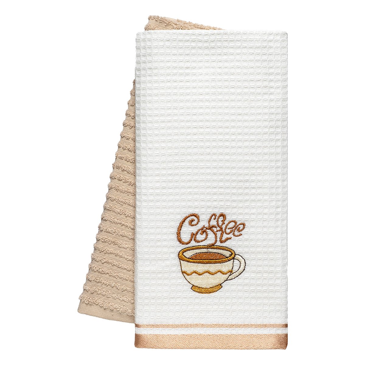 8810 Beauty Home Ποτηρόπανα σετ 2τμχ Coffe Art 8810 40x60 Μπεζ - Image 1