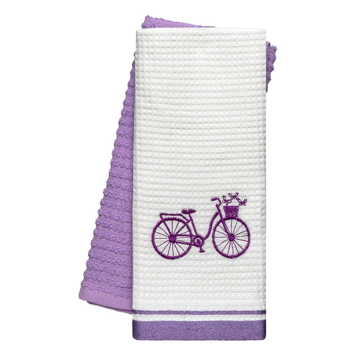 8812 Beauty Home Ποτηρόπανα σετ 2τμχ Bicycle Art 8812 40x60 Λιλά - Image 1