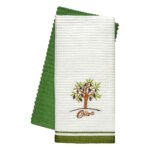 Beauty Home Ποτηρόπανα σετ 2τμχ Olive Art 8814 40x60 Πράσινο