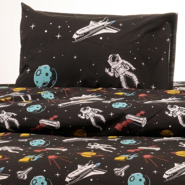ΣΕΤ ΜΑΞΙΛΑΡΟΘΗΚΕΣ PLANET BLACK KIDS LINE 50X70 MELINEN