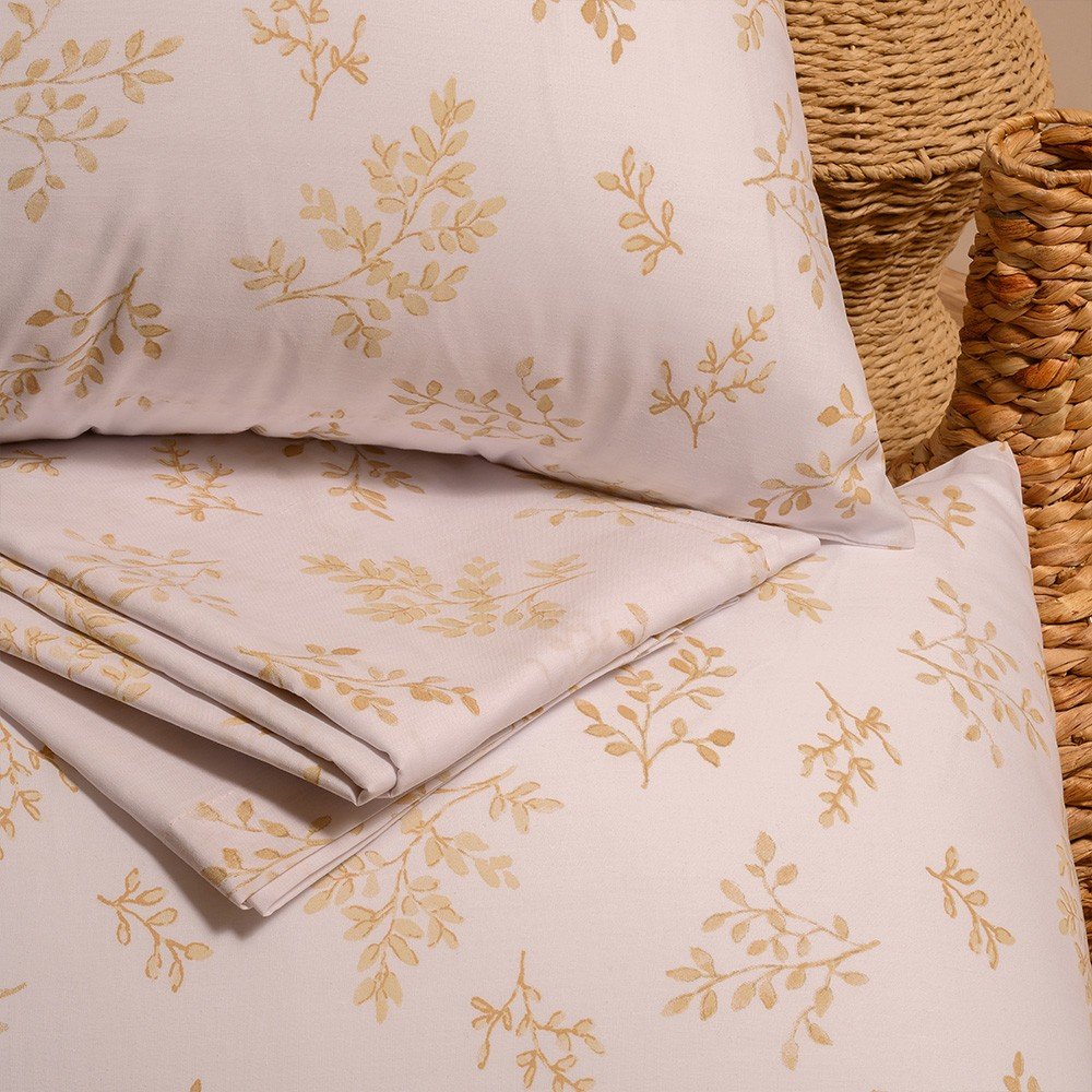 16048 ΣΕΤ ΚΑΤΩΣΕΝΤΟΝΟ SYLVIE BEIGE (2 ΤΕΜ.) 120x200+32 ΗΜΙΔΙΠΛΟ (Λ) ΚΑΙ ΜΑΞΙΛΑΡΟΘΗΚΗ CASUAL LINE MINI MELINEN - Image 1