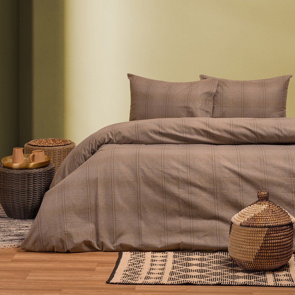 17194 ΣΕΤ ΣΕΝΤΟΝΙΑ ΦΑΝΕΛΕΝΙΑ KING SIZE SOLO CHOCO (270X260) MELINEN - Image 1