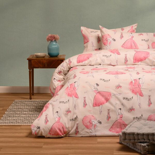 ΣΕΤ ΣΕΝΤΟΝΙΑ ΦΑΝΕΛΕΝΙΑ ΜΟΝΑ BALLET ECRU (170X260) WINTER LINE KIDS MELINEN