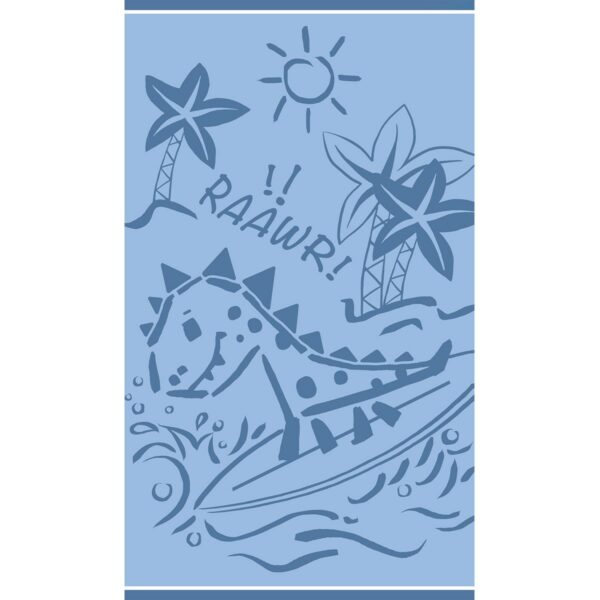 ΠΑΙΔΙΚΗ ΠΕΤΣΕΤΑ ΘΑΛΑΣΣΗΣ DINOSAUR SURFER BLUE (70Χ120) MELINEN