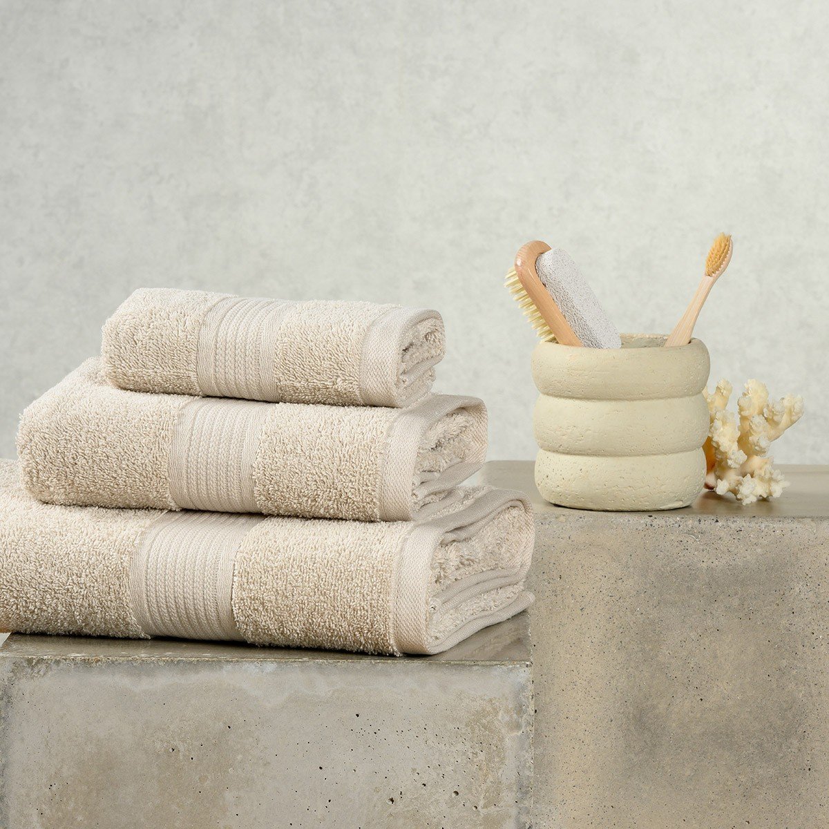 18722 ΠΕΤΣΕΤΕΣ ΣΕΤ 3 ΤΕΜΑΧΙΩΝ KENZO BEIGE MELINEN - Image 1