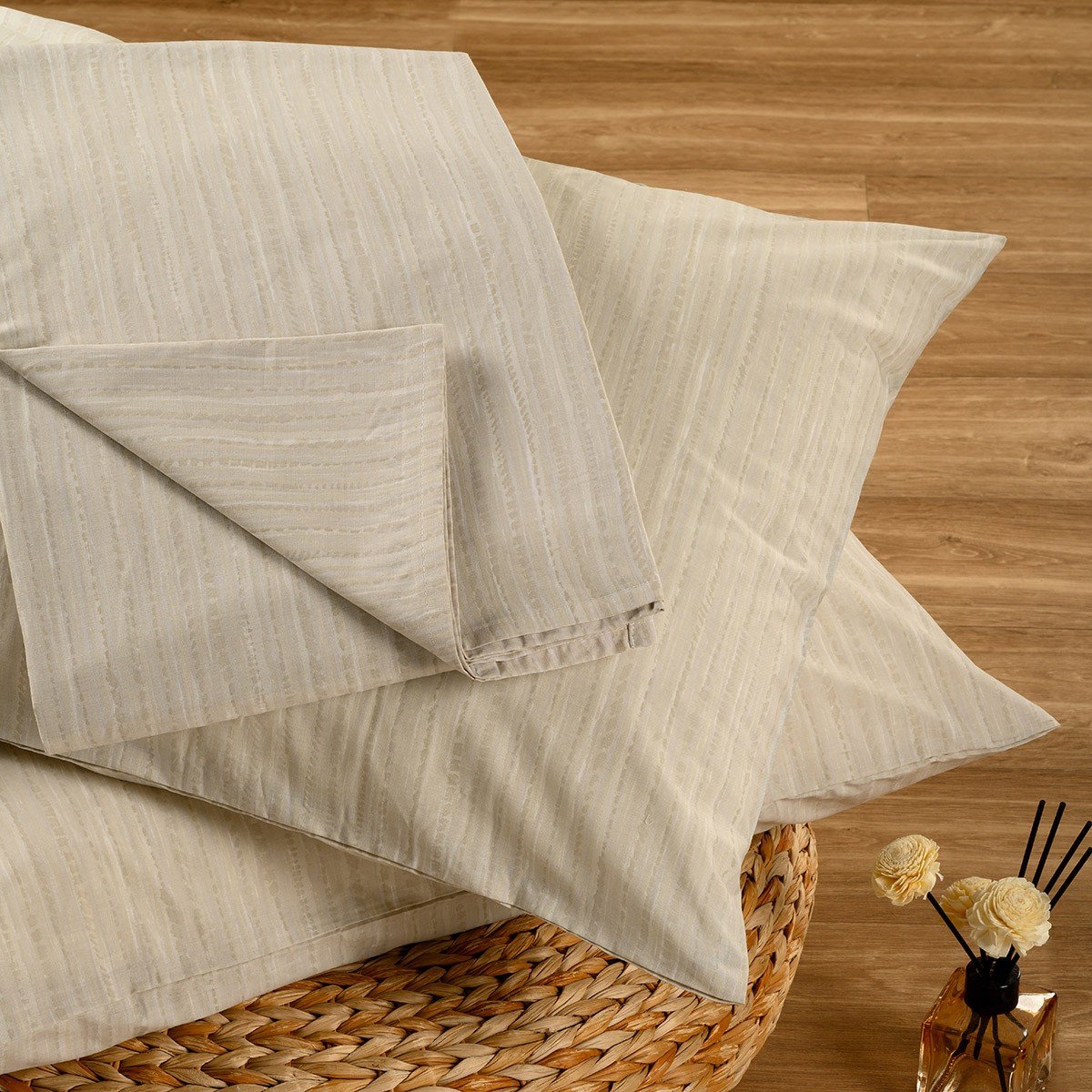 18767 ΣΕΝΤΟΝΙ (ΣΕΤ 2 ΤΕΜ.) 120Χ200+32 NIKA LIGHT BLUE CASUAL LINE MINI MELINEN - Image 1