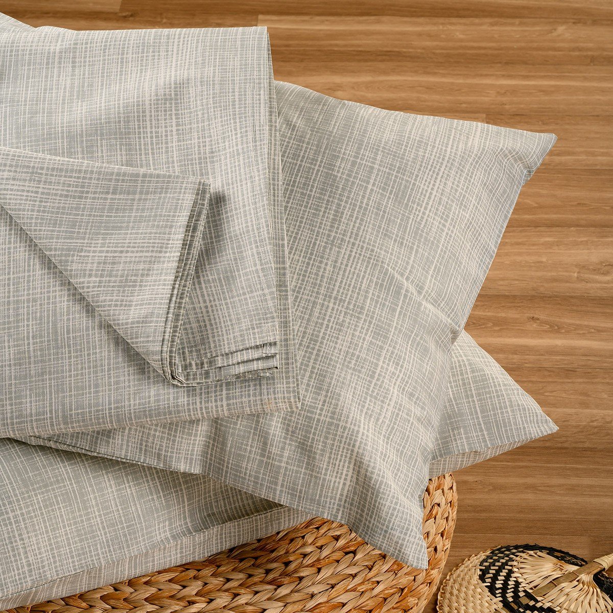 19055 ΣΕΝΤΟΝΙ (ΣΕΤ 3 ΤΕΜ.) 180Χ200+32 MATEO GREY CASUAL LINE MINI MELINEN - Image 1