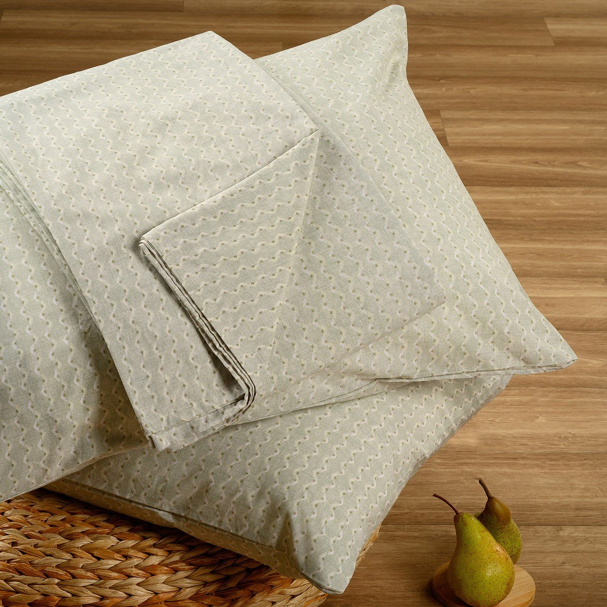 19129 ΣΕΝΤΟΝΙ (ΣΕΤ 2 ΤΕΜ.) 100Χ200+32 LAYLA PASTEL AQUA CASUAL LINE MINI MELINEN - Image 1