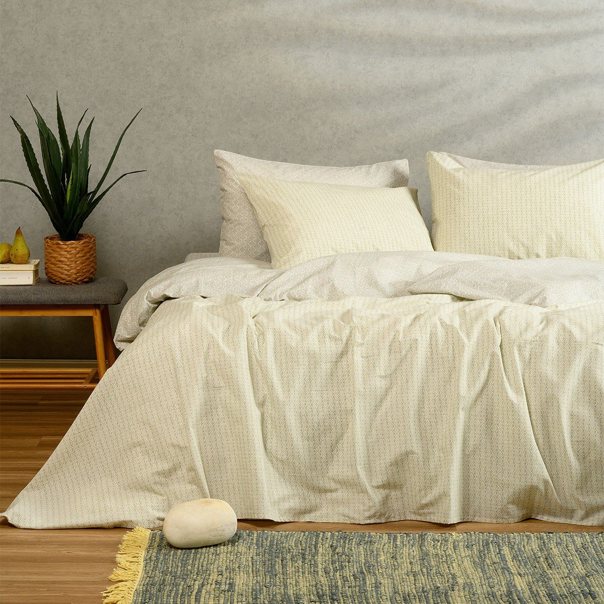 19155 ΣΕΤ ΣΕΝΤΟΝΙΑ ΔΙΠΛΑ LAYLA PASTEL AQUA CASUAL LINE (205X270) MELINEN - Image 1