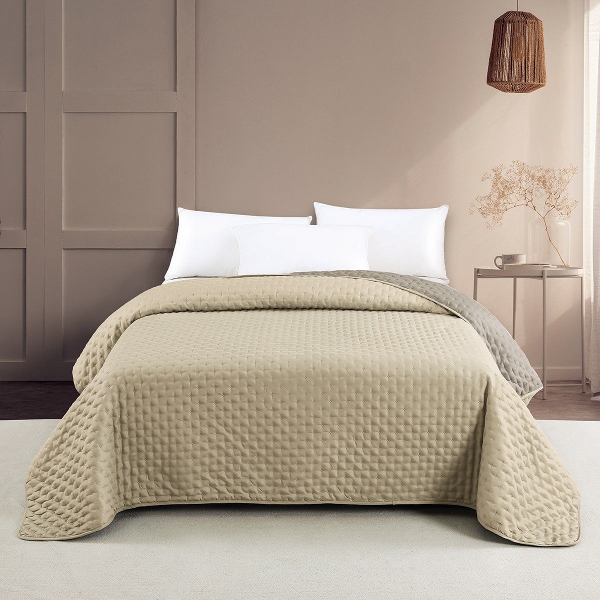 19726 ΚΟΥΒΕΡΛΙ KING SIZE RENZO ECRU/GREY (260Χ240) MELINEN - Image 1