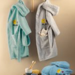 Μπουρνούζι με Κουκούλα Kids Bath PAC GREY 12-14 Γκρι Palamaiki