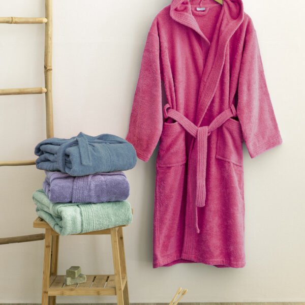 Μπουρνούζι με Κουκούλα Kids Bath JUNIOR FUCSHIA 12-14 Φούξια Palamaiki