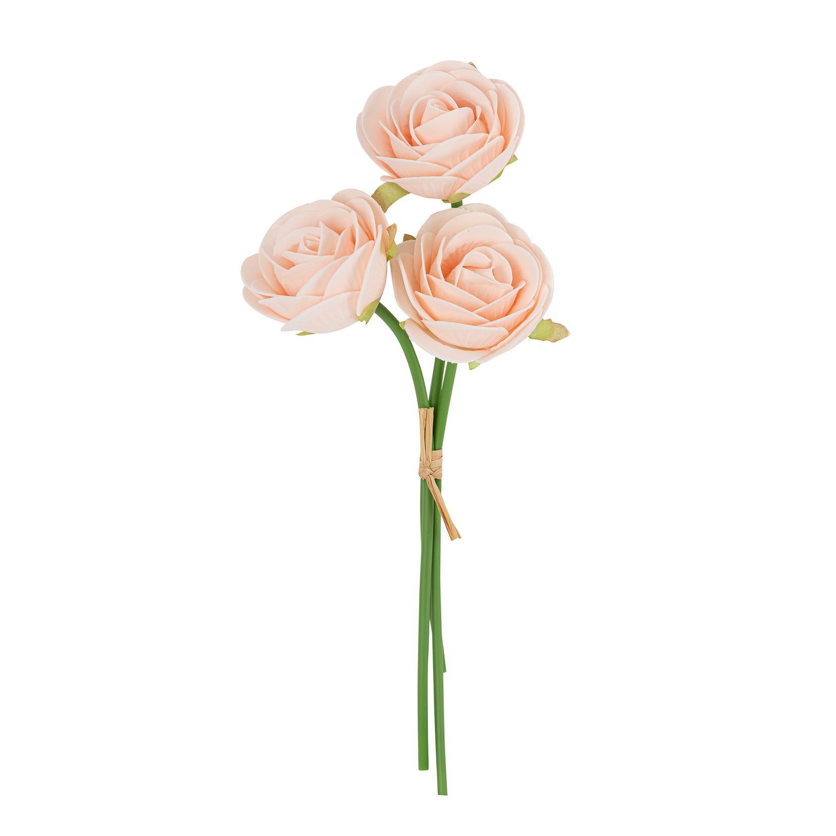 0032898e-4988-497a-887c-99cd8ae5a6c5 Beauty Home Μπουκέτο με 3 αφρώδη τριαντάφυλλα ροζ ø7×26.5cm - Image 1