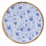 Beauty Home Δίσκος απο ξύλο Μάνγκο με Λουλούδια 20cm