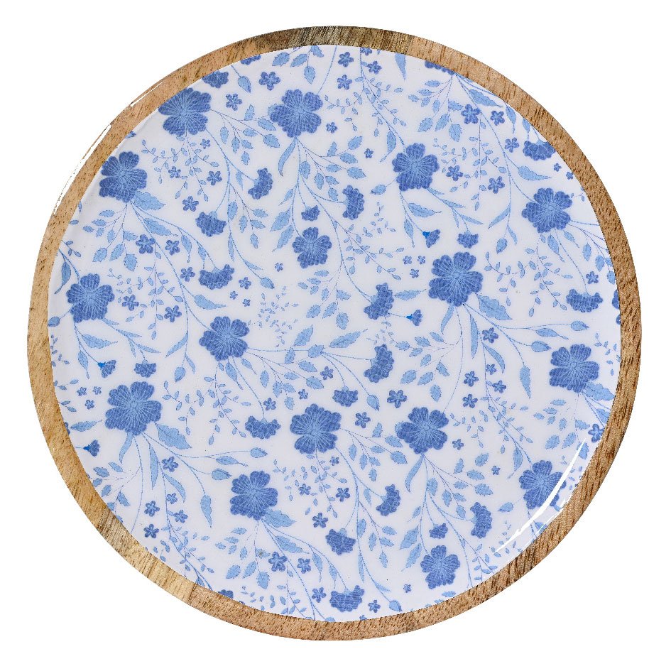 086bc226-de83-4d3f-944d-d83cff45db0a Beauty Home Δίσκος απο ξύλο Μάνγκο με Λουλούδια 20cm - Image 1