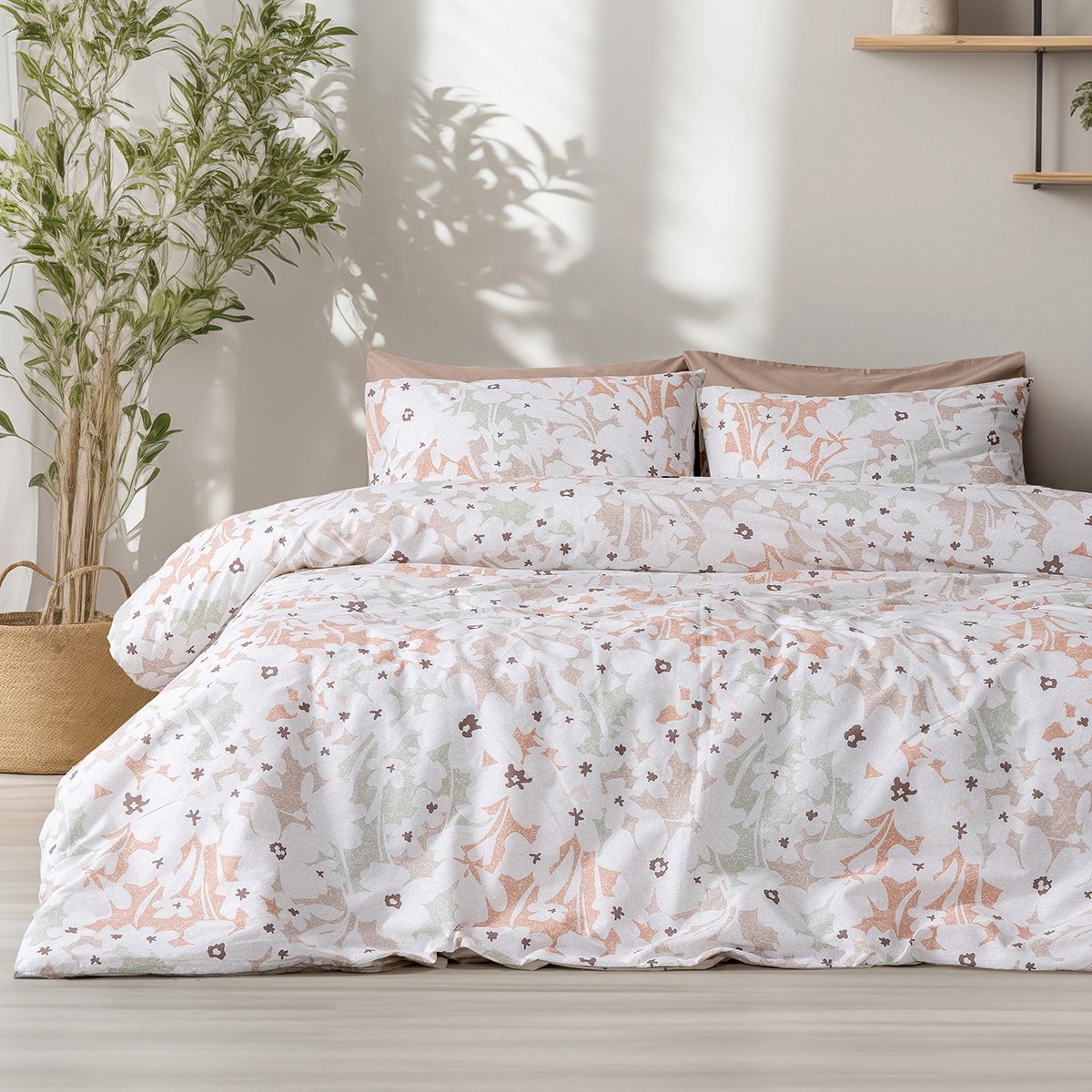 12253 Beauty Home Σετ σεντόνια μονά με λάστιχο Anthia Art 12253 100x200+30 Μπεζ - Image 1