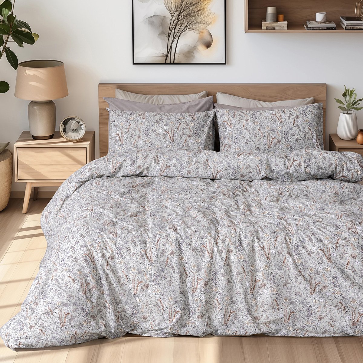 12255 Beauty Home Σετ σεντόνια υπέρδιπλα με λάστιχο Rene Art 12255 170x200+30 Μέντα - Image 1