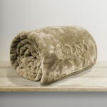 Κουβέρτα βελουτέ υπέρδιπλη 220×240  Lino Vellut Mocca - Image 2