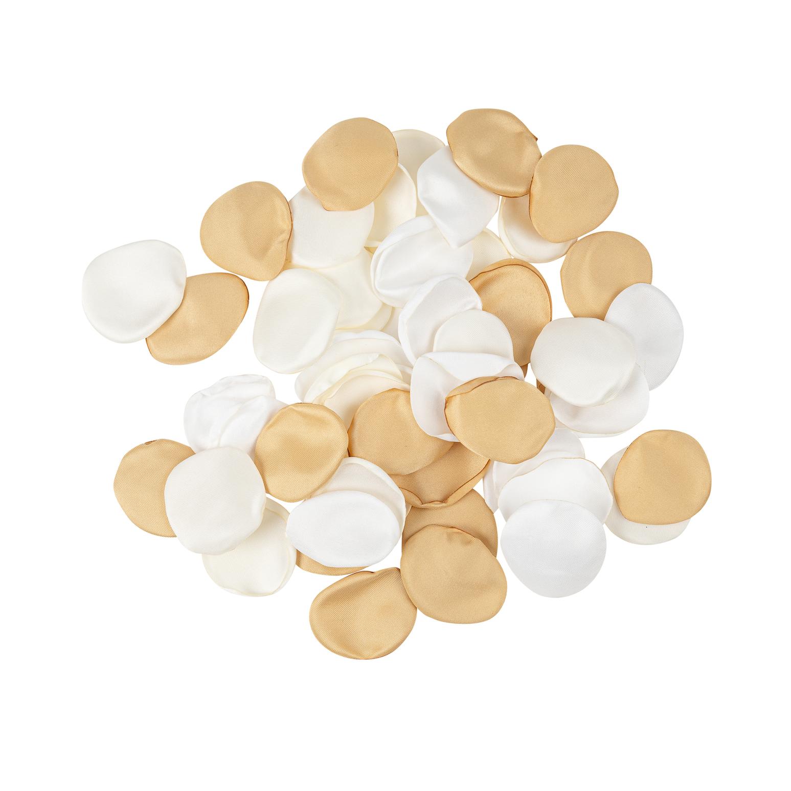 1e251868-dbdf-4863-bfaa-e79f8b22bb7d Beauty Home 60 Πέταλα Σατέν Εκρού, Λευκό και Χρυσό Ø3,5 CM - Image 1