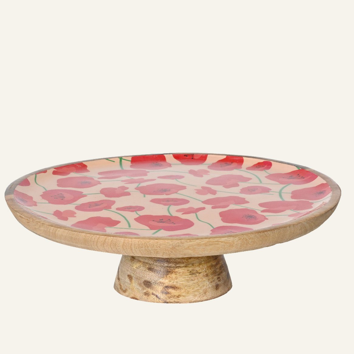 21a728d0-72a9-4ca2-b846-0218d505a50c Beauty Home Ταρτίερα από Ξύλο Μάνγκο με Σχέδιο Παπαρούνας
27.5cm x 9.5cm - Image 1