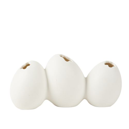 25693f22-c7eb-461b-a44f-12c017fca878 Beauty Home Κεραμικά Αυγά Τριπλετα Λευκή 8,2 x 17,5 CM - Image 1