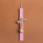 Beauty Home ΛΑΜΠΑΔΑ ΡΟΖ 33cm ΞΥΛΙΝΟΣ ΛΑΓΟΣ ΜΠΑΛΑ ΣΕ ΣΥΣΚΕΥΑΣΙΑ ΔΩΡΟΥ