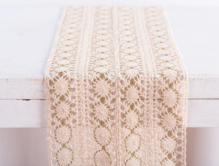 39b4707f-5b8c-42f9-9496-1ceb8e98dd8f Beauty Home ΡΑΝΝΕΡ ΔΑΝΤΕΛΑ 23 cm ΕΚΡΟΥ / ΧΡΥΣΟ - Image 1