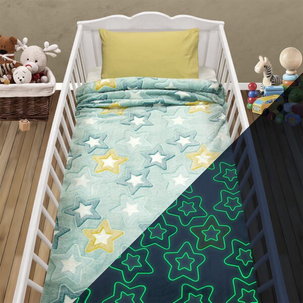 LINO ΚΟΥΒΕΡΤΑ FLEECE ΦΩΣΦΟΡΙΖΕ STER MINT 110X150