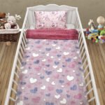 LINO ΚΟΥΒΕΡΤΑ FLEECE SHERPA ΦΩΣΦΟΡΙΖΕ HERZ PINK 110X150 - Image 2