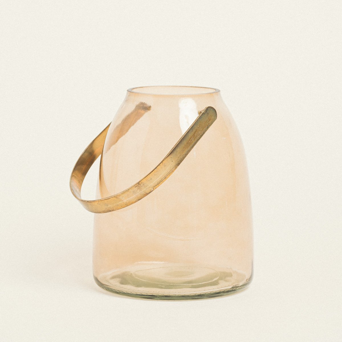 5299999217307-1 Beauty Home ΓΥΑΛΙΝΟ ΦΑΝΑΡΙ ΜΕ ΜΕΤΑΛΛΙΚΗ ΛΑΒΗ 14 x 16,5 CM ΚΕΧΡΙΜΠΑΡΙ - Image 1