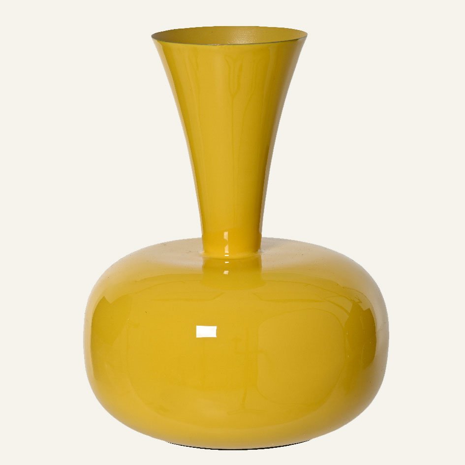 7416ea22-feab-4600-ad53-456dc90416d2 Beauty Home Μεταλλικό Βάζο Κίτρινο 17 x 23 cm - Image 1