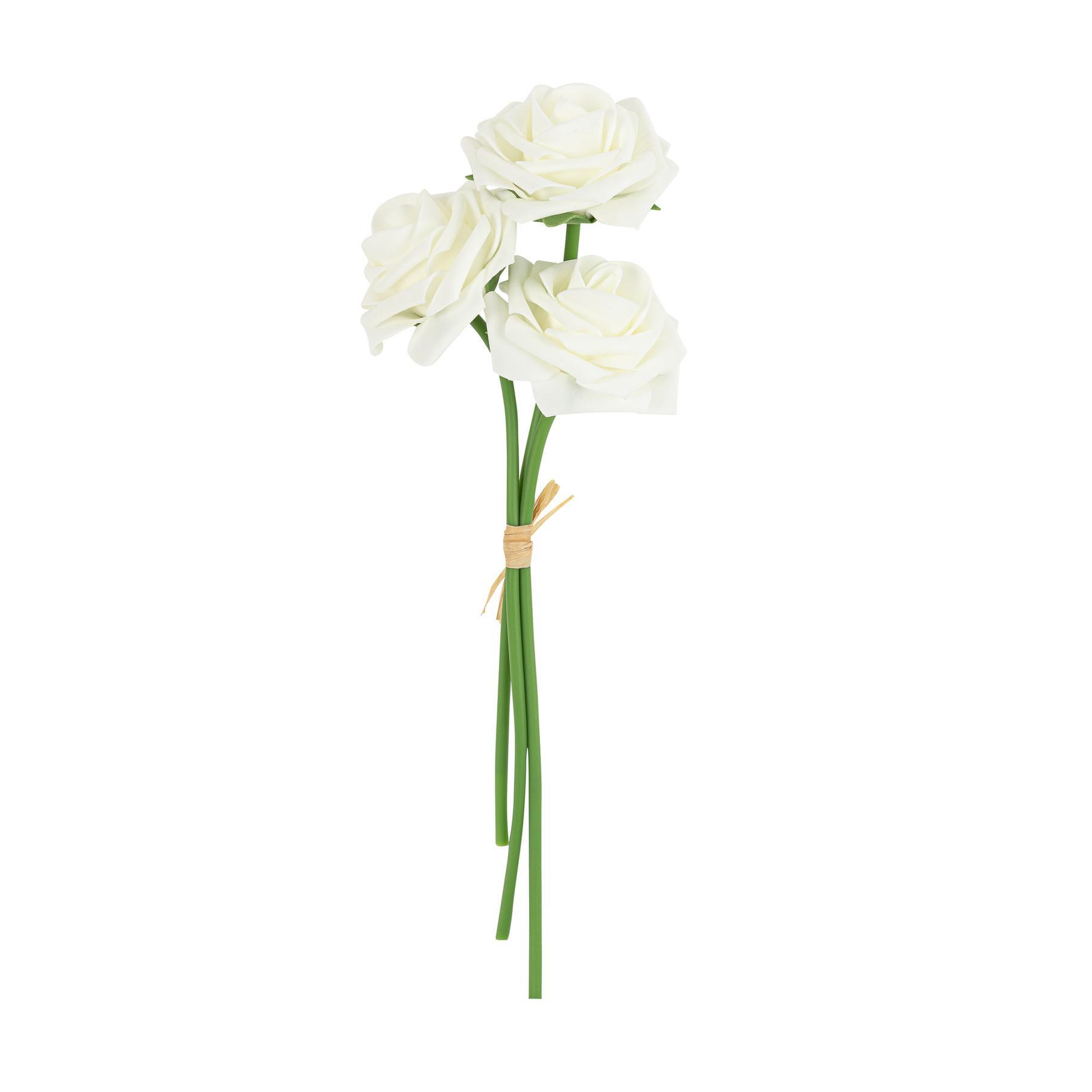 74529c4e-eef0-408e-a0b2-37552ad09bc7 Beauty Home Μπουκέτο με 3 αφρώδη τριαντάφυλλα λευκά ø7×26.5cm - Image 1