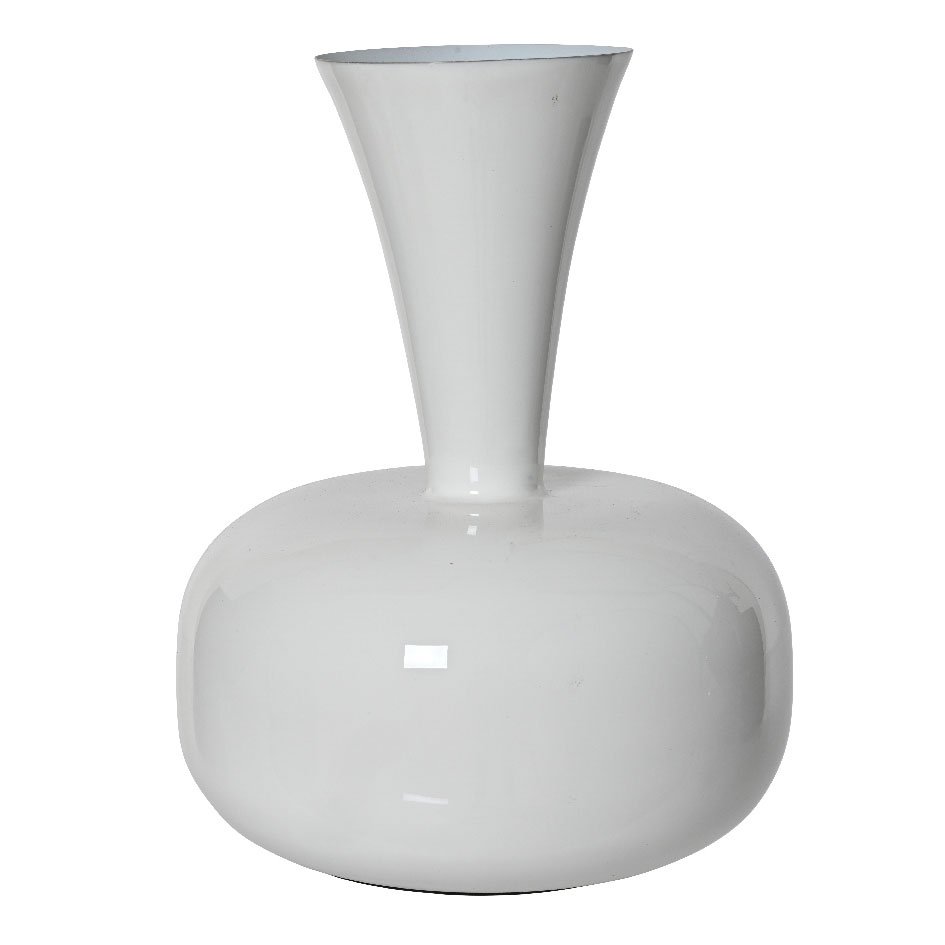 7ea52d58-03eb-4a2a-85a3-0ba8f9c479d1 Beauty Home Μεταλλικό Βάζο Λευκό 17 x 23 CM - Image 1