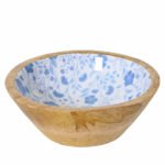 Beauty Home Μπώλ απο Ξυλο Μάνγκο με Λουλούδια 25cm x 10cm