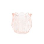 Beauty Home Γυάλινο Κηροπήγιο Λουλούδι Ροζ 7 x 6,7 CM