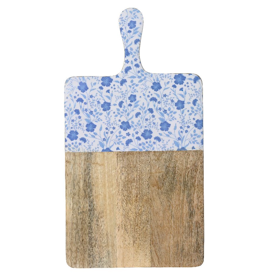 be813715-a42f-43a8-ae0b-24c7306aa316 Beauty Home Επιφάνια Κοπής από Ξύλο Μάνγκο με Λουλούδια 46cm x 25cm - Image 1