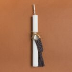 Beauty Home ΛΑΜΠΑΔΑ 25cm ΜΑΚΡΑΜΕ ΜΠΡΕΛΟΚ ΓΚΡΙ ΜΕ ΦΙΟΓΚΟ ΣΕ ΣΥΣΚΕΥΑΣΙΑ ΔΩΡΟΥ