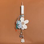 Beauty Home ΛΑΜΠΑΔΑ 33cm ΞΥΛΙΝΗ ΜΑΡΓΑΡΙΤΑ ΕΚΡΟΥ ΣΕ ΣΥΣΚΕΥΑΣΙΑ ΔΩΡΟΥ