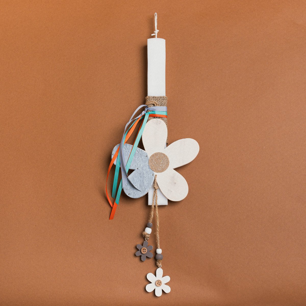 cdecca4a-ee6c-4854-a7d3-f0c441f8340e Beauty Home ΛΑΜΠΑΔΑ 33cm ΞΥΛΙΝΗ ΜΑΡΓΑΡΙΤΑ ΕΚΡΟΥ ΣΕ ΣΥΣΚΕΥΑΣΙΑ ΔΩΡΟΥ - Image 1