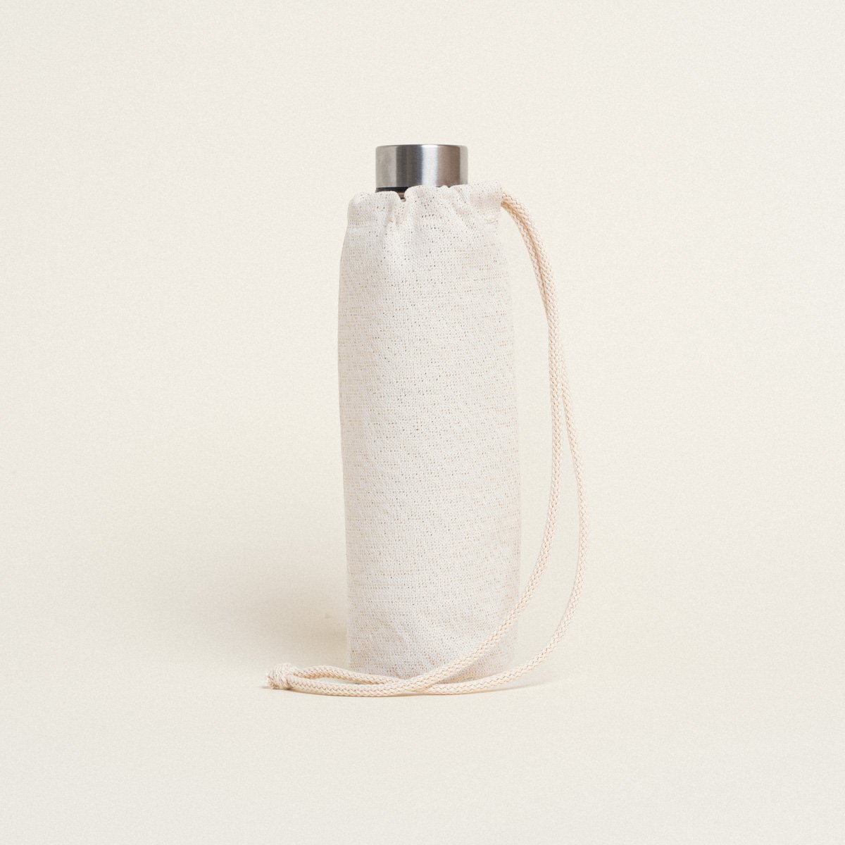 ce488062-91ae-4867-be54-78594b231b5d Beauty Home ΘΗΚΗ ΓΙΑ ΜΠΟΥΚΑΛΙ ΜΕ ΚΟΡΔΟΝΙ 22 x 12 cm ΕΚΡΟΥ ΧΡΥΣΟ LUREX - Image 1