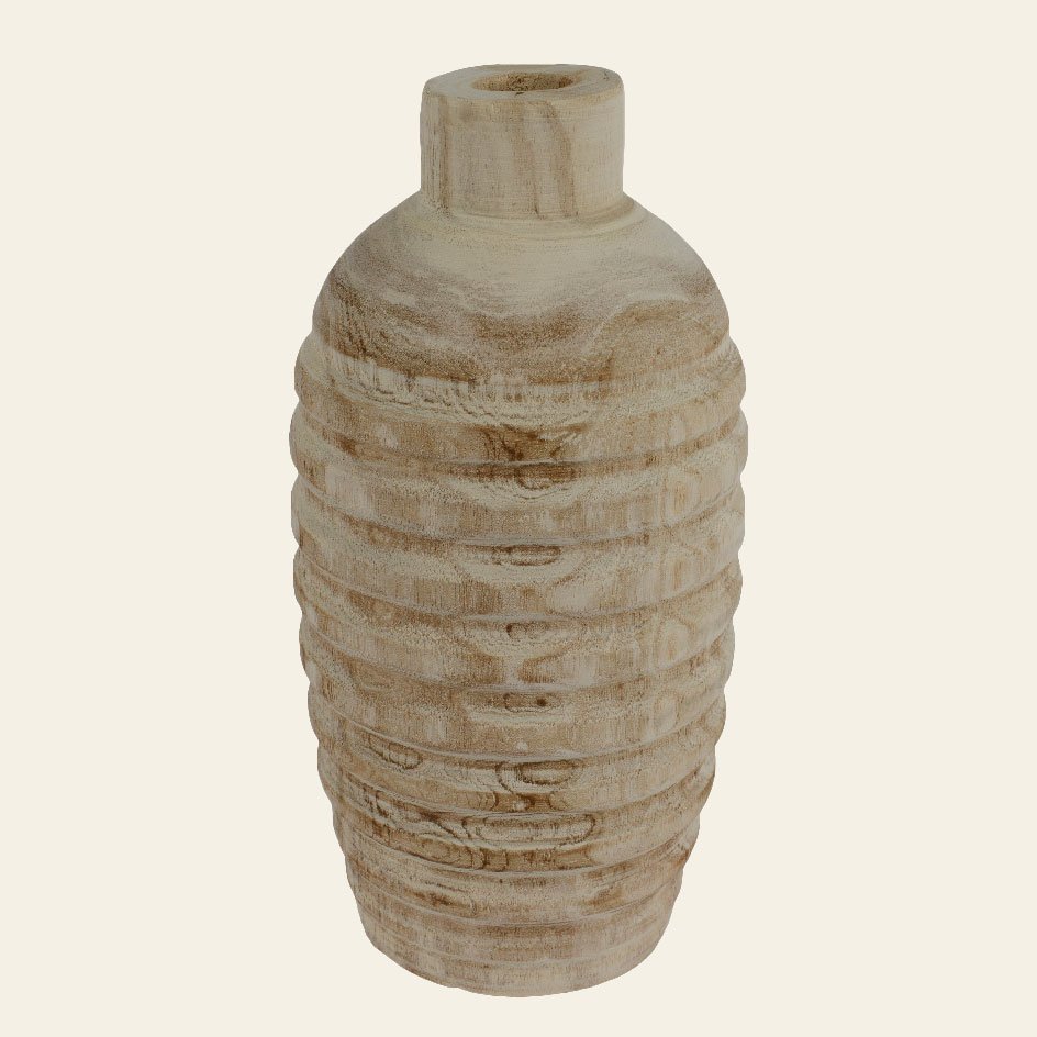 e4370493-b29e-47f1-bc7a-f206e361e365 Beauty Home Βάζο Ξύλινο 15 x 31 cm - Image 1