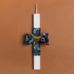 Beauty Home ΛΑΜΠΑΔΑ 33cm ΦΛΟΡΑΛ ΦΙΟΓΚΟΣ ΒΕΛΟΥΔΟ ΜΠΛΕ ΣΕ ΣΥΣΚΕΥΑΣΙΑ ΔΩΡΟΥ