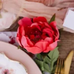 Beauty Home Διακοσμητικό κλαδί παιώνιας φούξια και πράσινο 56x10cm - Image 2