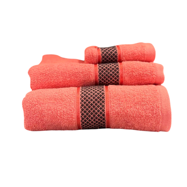Σετ Πετσέτες 3 Τεμαχίων Cosmin Crystal Coral
