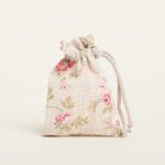 Beauty Home ΠΟΥΓΚΙ ΜΕ ΚΟΡΔΟΝΙ 12 x 17 cm ΦΛΟΡΑΛ VINTAGE ΜΠΕΖ ΦΟΝΤΟ