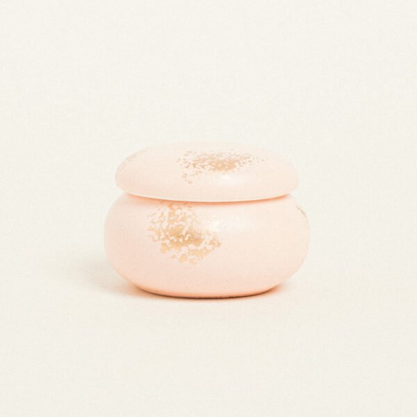 Beauty Home ΚΕΡΑΜΙΚΗ ΜΠΙΖΟΥΤΙΕΡΑ ΜΑΚΑΡΟΝ ΜΕ ΧΡΥΣΗ ΛΕΠΤΟΜΕΡΕΙΑ 6,5 x 5 cm ΣΟΜΟΝ / ΧΡΥΣΟ