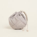 Beauty Home ΠΟΥΓΚΙ ΟΒΑΛ ΜΕ ΚΟΡΔΟΝΙ 13 x 14 cm ΔΙΑΓΩΝΙΕΣ ΓΡΑΜΜΕΣ ΜΠΕΖ